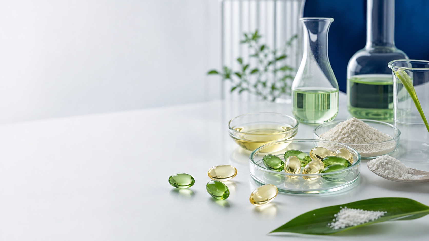 Beauty and haircare softgel capsules with plant oils and starch powder
